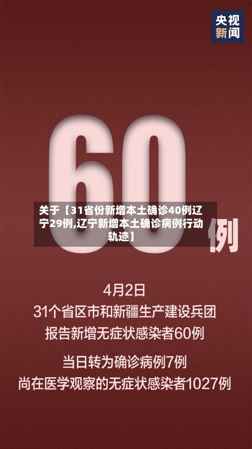 关于【31省份新增本土确诊40例辽宁29例,辽宁新增本土确诊病例行动轨迹】-第3张图片